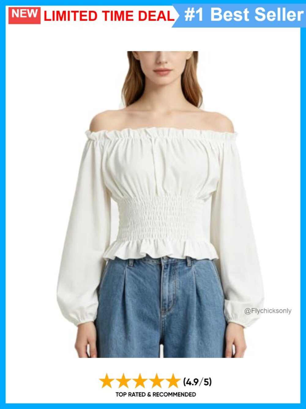 Off Shoulder Peasant Blouse Ruffle Renaissance Pirate Top - Picture 1 of 6